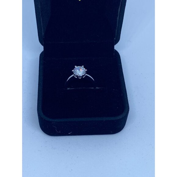 18k White Gold Plated CZ Womens 2.35ct Round Solitaire Engagement Ring Size 5‎ - Picture 5 of 10